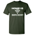 thumbnail image 1 of Home is Where the WiFi Connects Automatically Graphic Tees Lover Gift Saecastic Funny T Shirt For Men, 1 of 5