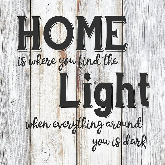 Home is where you find the light Rustic Farmhouse Style White Wood Sign Wall Décor Gift 8 x 8 Wood Sign B3-08080001019