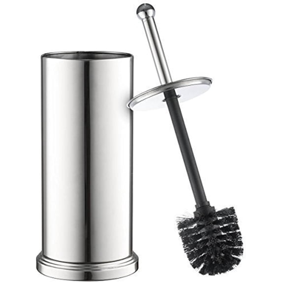 Home-it Toilet Bowl Brush and Holder Set - Chrome Tall Toilet Bowl Cleaner Brush with Lid, Great Bathroom Toilet Scrubber Brush$$Home Decor, Kitchen, & Other