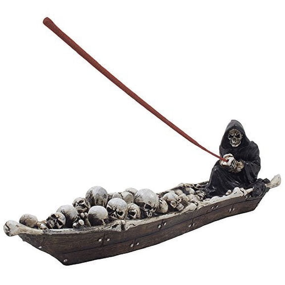 Home-n-Gifts Scary Grim Reaper in Fishing Boat of Skeletons Halloween Decorations