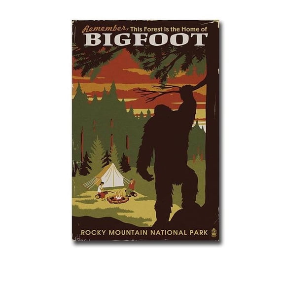 Home of Bigfoot by Lantern Press Premium Gallery-Wrapped Canvas Giclee Art - Ready-to-Hang, 24 x 36 x 1.5 in.