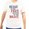 thumbnail image 1 of Home of Free Because of the Brave Plus Size Crewneck Graphic Tee Shirt Brisco Brands 2X, 1 of 6