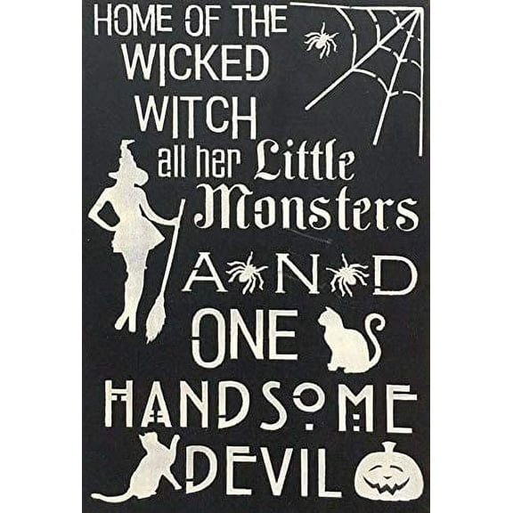 Home of The Wicked Witch, Halloween Sign, Halloween Home Decor, Handsome Devil Metal Sign Home Cafe Retro Wall Decoration Man Cave 8X12 inch