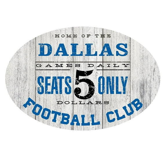 Home of the Dallas Football Club Metal Sign Blue/Black - Oval 12" x 8"
