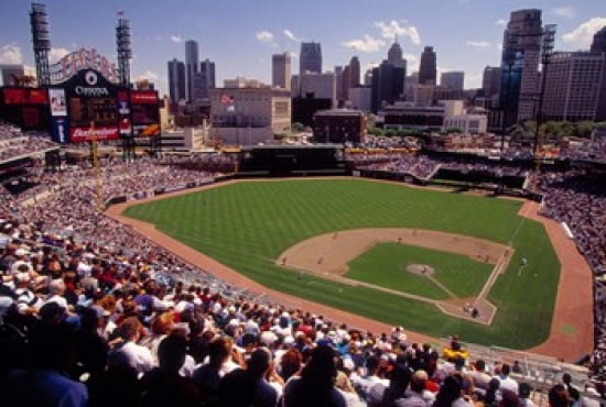 Home of the Detroit Tigers Baseball Team Comerica Park Detroit Michigan USA Canvas Art - Panoramic Images (36 x 24)