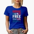 thumbnail image 1 of Home of the Free Because of the Brave, Royal Blue T-Shirt, Small, 1 of 5