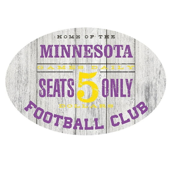 Home of the Minnesota Football Club Metal Sign Purple/Yellow - Oval 12" x 8"