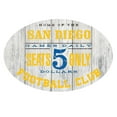 thumbnail image 1 of Home of the San Diego Football Club Metal Sign Yellow/Blue - Oval 12" x 8", 1 of 1