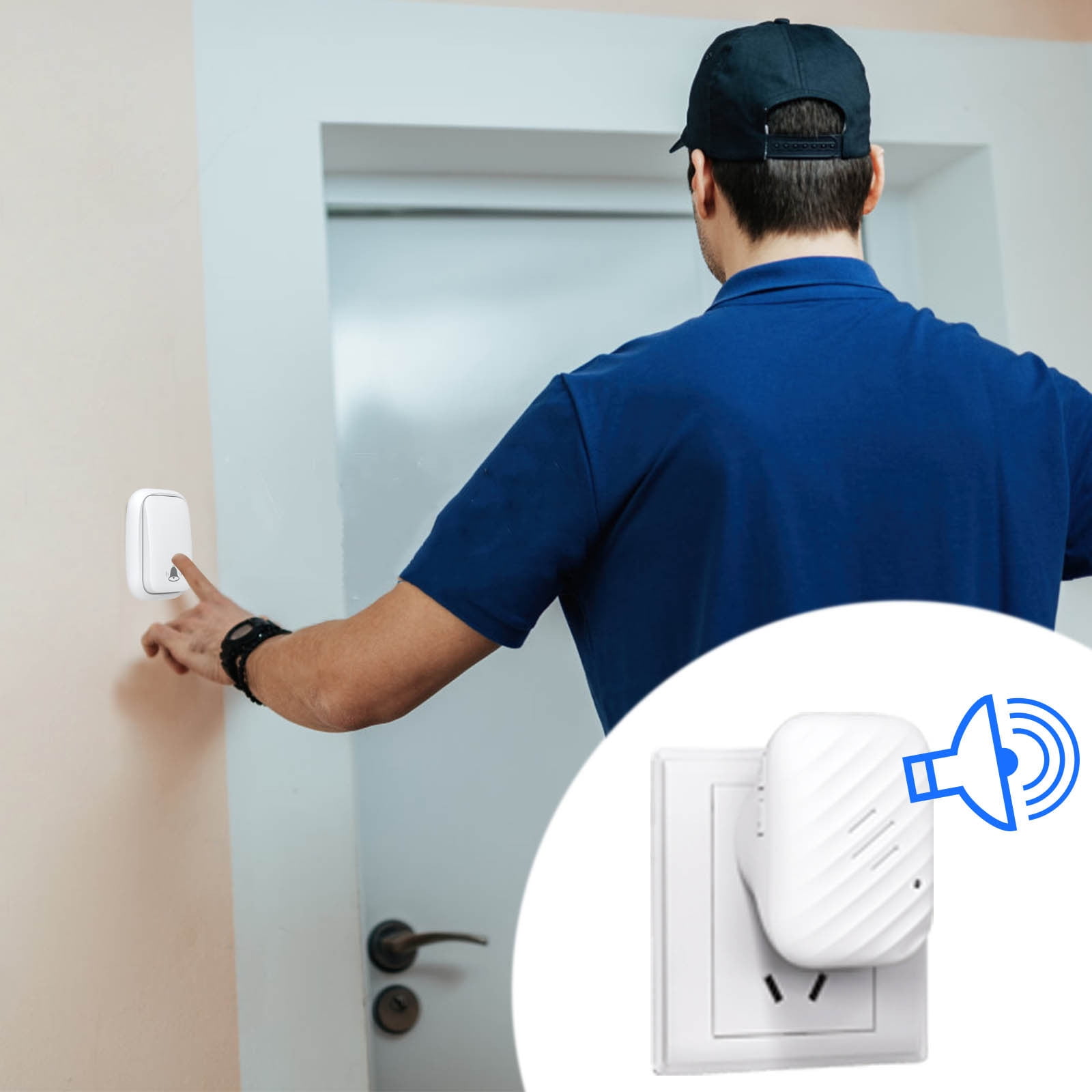 Home office Wireless Doorbell Household No Need for Batteries Large Volume Pager Clearance