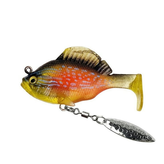 TOPRenddon Three Generations Of Jumping Fish Hollow Lead Soft Bait Hanging Bottom Rotating Sequins T-tail Lead Soft Fish Bait