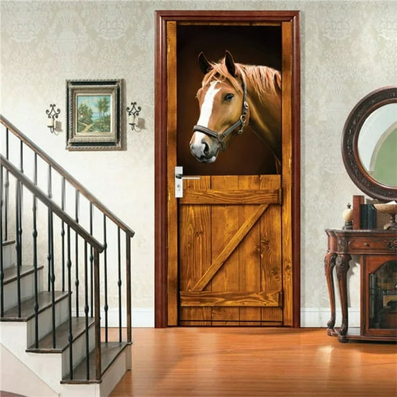 Home r Horse Wallpaper Door Bedroom Design Door Sticker Self Adhesive Removable Home Door Wallpaper Poster