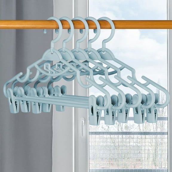 Home textile storage,5 Pcs Household Clothes Hanger With Clip Hanging Skirt Clip Hanging Clothes Hanger Clothes Support Clothes Rack