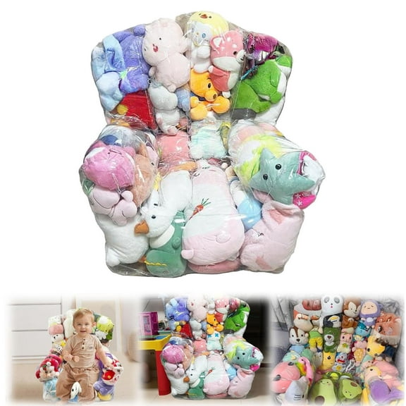 Home textile storage,Bag Stuffed Animal Storages PVC Bag With Zipper Stuffable For Stuffed Animals Storage For Organizing Kids Rooms