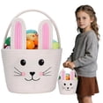 thumbnail image 1 of Home textile storage,Easter Basket For Toddler Woven Baby Easter Basket With Handle Empty Bunny Egg Basket For Girls Boys Kids, 1 of 8