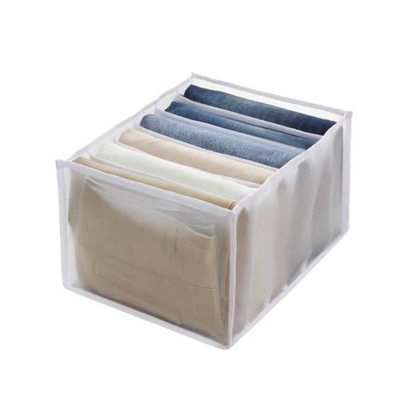 Home textile storage,Mesh Fabric Clothes Organizer With Multiple Grids Foldable Drawer Dividers For Underwear Socks And Clothing Storage