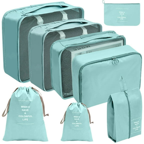 Home textile storage,Packing Cubes For Travel 8Pcs Travel Cubes Set Foldable Suitcase Organizer Lightweight Luggage Storage Bag