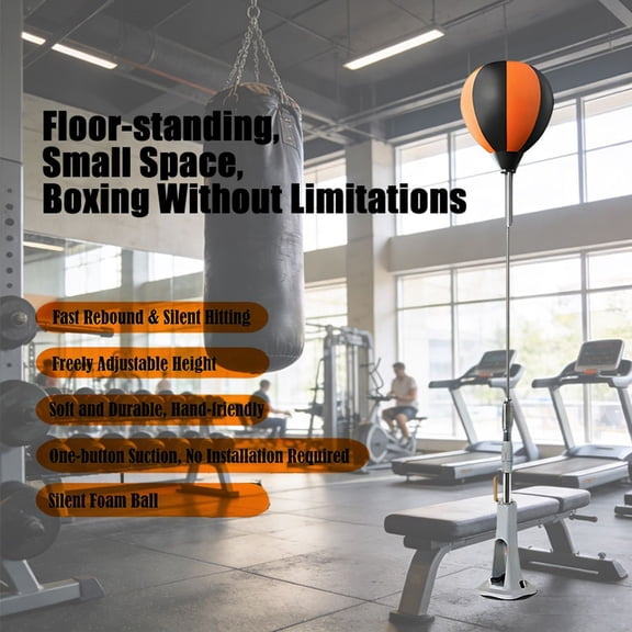 Home training punching bag with enlarged suction base, 360° rapid rebound, upright tumbler. Suitable for hardwood floors & gyms. Professional indoor combat equipment.