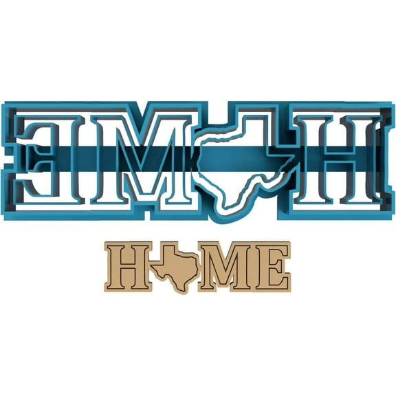Home with Texas State Cookie Cutter - Lone Star State Cowboy Cowgirl Longhorn USA (0001) (4 Inch)