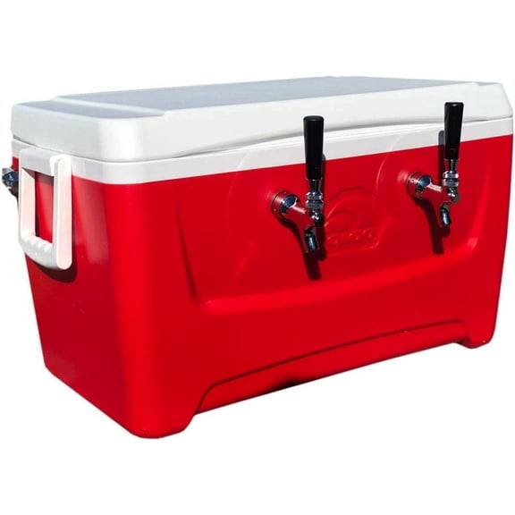 HomeBrewStuff Double Faucet Draft Beer Jockey Box - 48 Quarts, 2 50-ft. Stainless Steel Coils