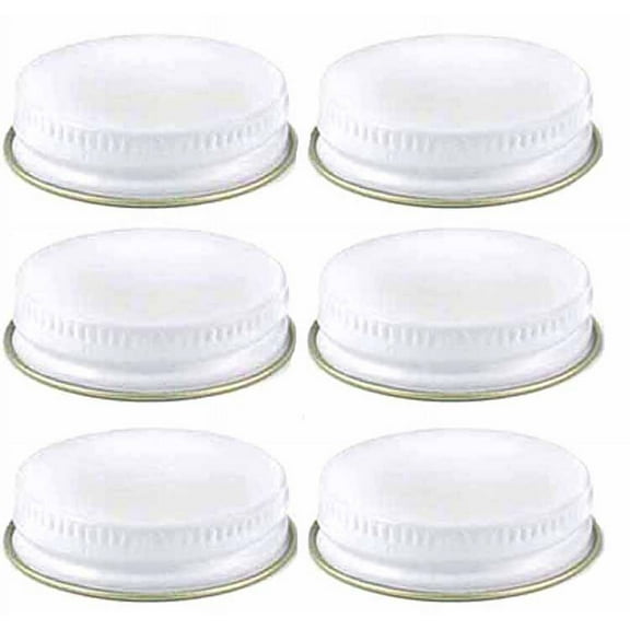 HomeBrewStuff White Metal Growler Caps 38mm Fits Most 1/2 and 1 Gallon Jugs (6)