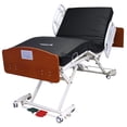 thumbnail image 1 of HomeCare Hospital Beds Lynacare HC107 Hi-Low Hospital Bed Set - Cherry, MedMattress Care Mattress, Side Rails, 80"x36", 1 of 7