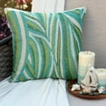 thumbnail image 1 of The HomeCentric Aqua Green Throw Pillow Cover Accent Sofa Bed 14"x14" Silk Pillow Cover Square Beaded Sea Waves Pillow Cover Green Pillow Cover Pack of 2 14x14 inch (35x35 cm) Easter - Cool Maldives, 1 of 11