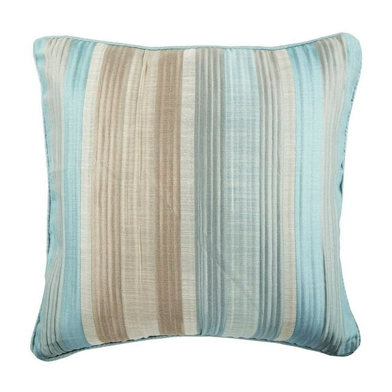 The HomeCentric Aqua Throw Pillow Cover, Pack of 2, 24x24 inch (60x60 cm) Silk Jacquard Pillowcase, Square Striped Pillowcase Sofa, Couch, Bed, Blue Pillow Cover Easter - Aqua Martini