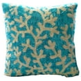 thumbnail image 1 of The HomeCentric Blue Pillow Cover Pack of 2 22x22 inch (55x55 cm) Corals Ribbon Beach Ocean Theme Pillow Cover Art Silk Square Pillow Cover Floral Mediterranean Throw Pillow Sea Easter - Aqua Ornate, 1 of 4