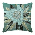 thumbnail image 1 of The HomeCentric Blue Throw Pillow Cover Couch Sequins Beaded Flower Medallion Floral Theme Pillow Cover Pack of 2 18x18 inch (45x45 cm) Pillow Cover Square Silk Throw Pillow Cover Floral - Centerpiece, 1 of 3