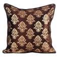thumbnail image 1 of The HomeCentric Brown Pillow Covers Damask Printed Velvet Throw Pillows Cover Pack of 2 14x14 inch (35x35 cm) Pillow Case Square Velvet Pillowcase Floral Victorian Style Easter - Classic Gold Damask, 1 of 6