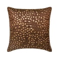 thumbnail image 1 of The HomeCentric Brown Throw Pillow Cover Couch, Floral Cushion Cover, Pack of 2, 12x12 inch (30x30 cm) Throw Pillow Cover, Art Silk Throw Pillow Cover, Throw Pillow, Sequin Beaded Leaf - Gold Leaves, 1 of 8