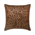 thumbnail image 1 of The HomeCentric Brown Throw Pillow Cover Couch Sequins Beaded Leaf Design Tropical Theme Pillow Cover Pack of 2 18x18 inch (45x45 cm) Throw Pillow Cover Silk Throw Pillow Cover Floral - Gold Leaves, 1 of 8
