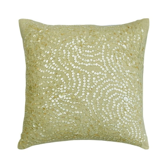 The HomeCentric Chair Cushion Cover Ecru Pillow Covers Floral Pillow Covers Pack of 2 12x12 inch (30x30 cm) Throw Pillow Cover Cotton Linen Square Pillow Cases Spiral Pillowcases - Splash Of Paradise