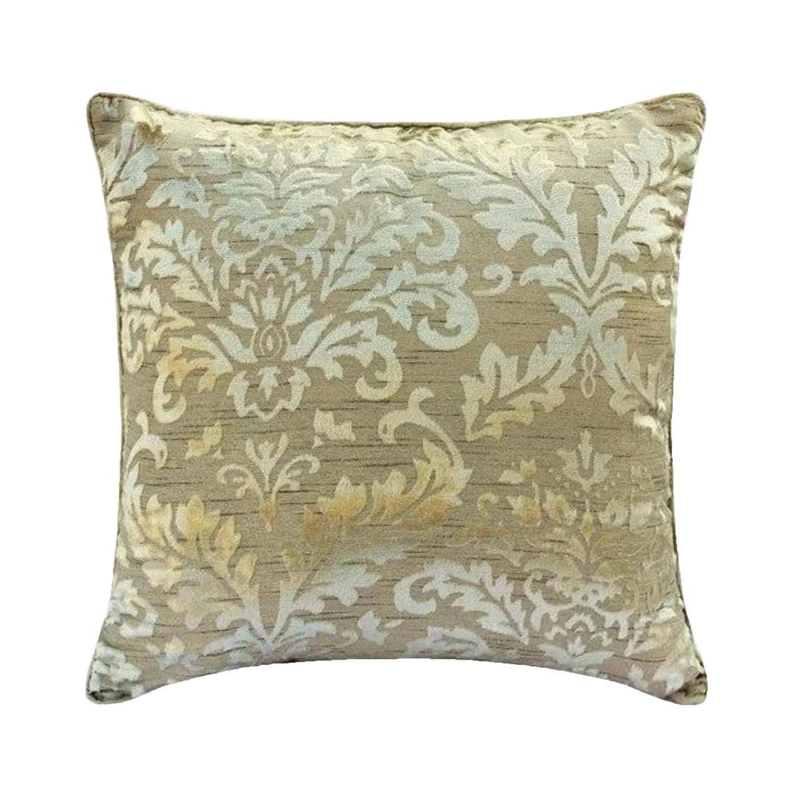 The HomeCentric Cream Throw Pillows Cover, Damask Pillows Cover, Pack of 2, 20x20 inch (50x50 cm) Throw Pillows Cover, Floral Throw Pillows Cover, Square Burnout Velvet Easter - Creamy Damask
