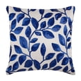 thumbnail image 1 of The HomeCentric Cushion Cover For Chair Couch PillowCases Decorative Pillow Covers Pack of 2, 14x14 inch (35x35 cm) Blue Silk Pillow Covers Handmade Pillow Covers Floral - Wintry Blue Leaves, 1 of 5