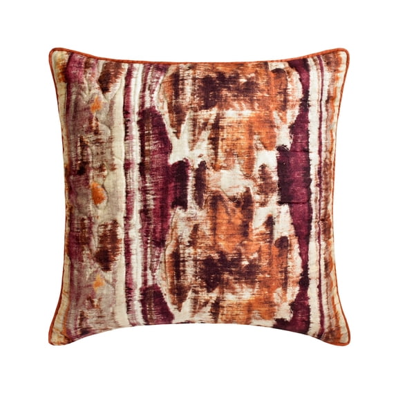 The HomeCentric Cushion Cover For Chair, Pink Pack of 2, 20x20 inch (50x50 cm) Pillow Covers, Cotton Ikat, Printed & Quilted Throw Pillows For Sofa, Ikat Pattern Contemporary Style Easter - Ikalto