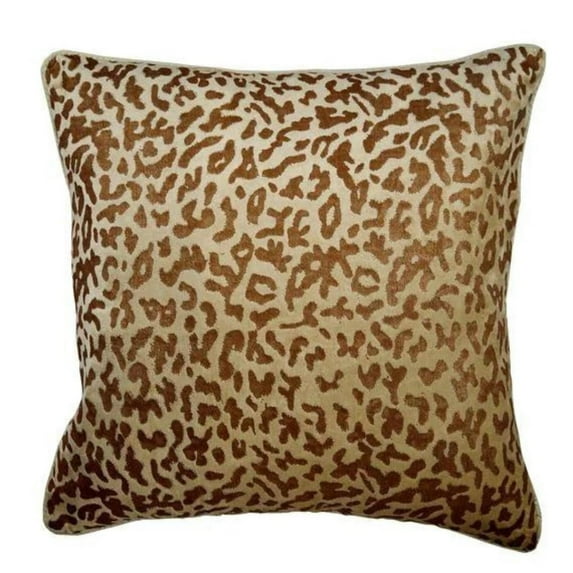 The HomeCentric Cushion Cover, Decorative Throw Pillows Cover, 20"x 20" Animal Print Theme Velvet Pillow Covers, Square Throw Pillows Cover, Gold Pillow Covers Pack of 2, 20x20 inch (50x50 cm) - Roar