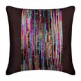 thumbnail image 1 of The HomeCentric Cushion Cover, Multi Color Pillow Covers, Pillow Covers Pack of 2, 12x12 inch (30x30 cm) Cushion Covers, Art Silk Square Cushion Covers, Multicolor Sequins,, Striped- Streaks Of Color, 1 of 5
