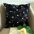 thumbnail image 1 of The HomeCentric Cushion Cover Sofa, Black Pillow Cases, Floral Throw Pillow Covers, Pack of 2, 12x12 inch (30x30 cm Art Silk Square Pillows Cover, Ribbon Black Rose Pillows Cover - Black Paradise, 1 of 10