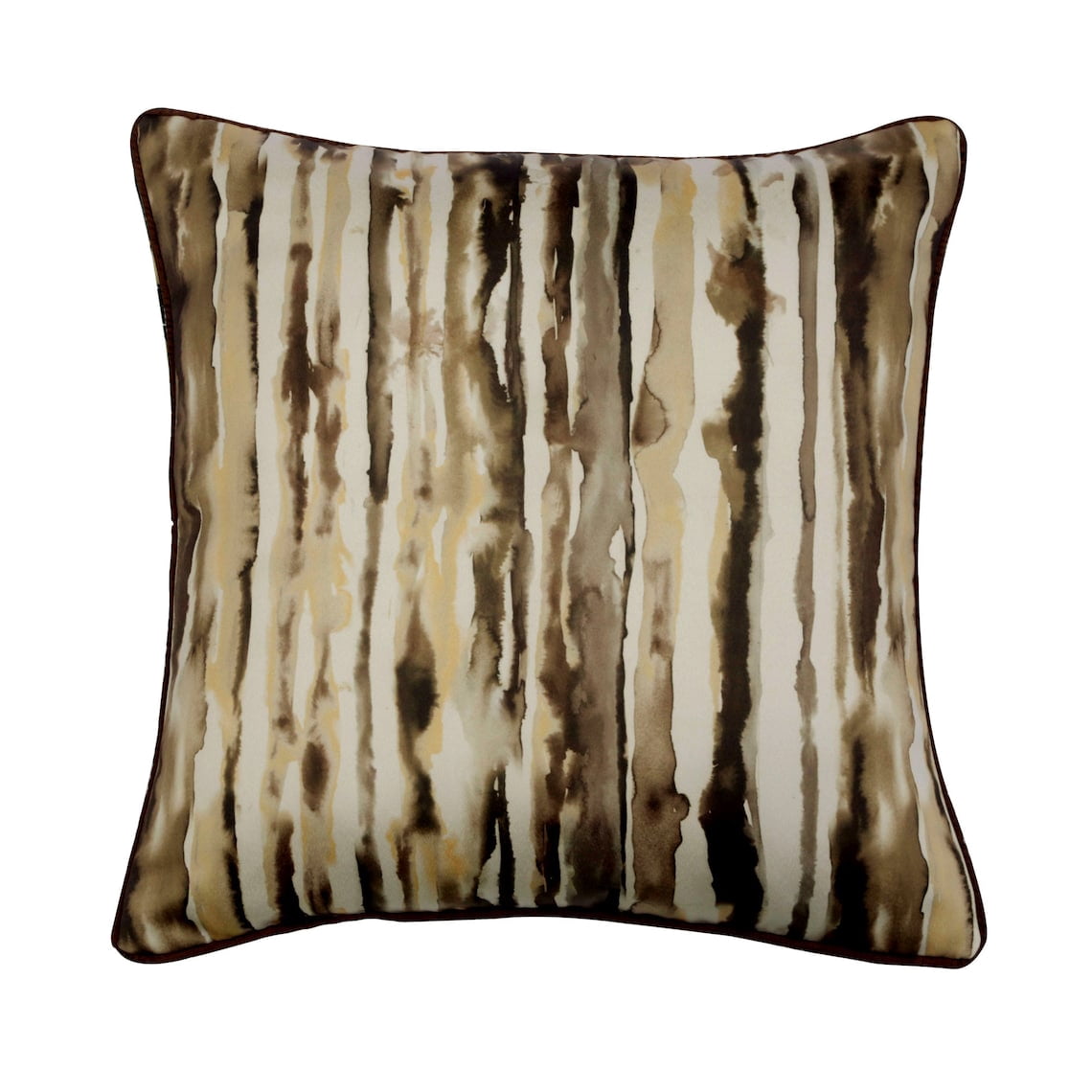 The HomeCentric Cushion Cover For Sofa, Decorative Brown 14"x14" (35x35 cm) Throw Pillow CoverFor Sofa, Satin Abstract Painted PillowcaseWith Zipper, Abstract Pattern Modern Style - Into The Woods