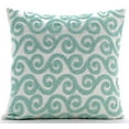 thumbnail image 1 of The HomeCentric Cushion Covers For Chairs, Mint Blue Pillow Covers Pack of 2, 16x16 inch (40x40 cm) Silk Couch&nbsp;Pillow Covers, Abstract, Scrolls, , Beaded, Modern Decorative - Mint Blue Trail, 1 of 9