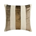 thumbnail image 1 of The HomeCentric Cushion Covers For Couch Decorative Brown Pack of 2 12x12 inch (30x30 cm) Throw Pillow Covers Velvet Patchwork Throw Pillows For Sofa Striped Modern Style Easter - Velvet Band Choco, 1 of 10