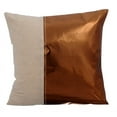 thumbnail image 1 of The HomeCentric Cushion Covers For Couch Decorative Copper Pillow Cover&nbsp;For Sofa Pack of 2, 16x16 inch Faux Leather Couch&nbsp;Pillow Covers Patchwork Metallic Leather - Better Half Copper, 1 of 2