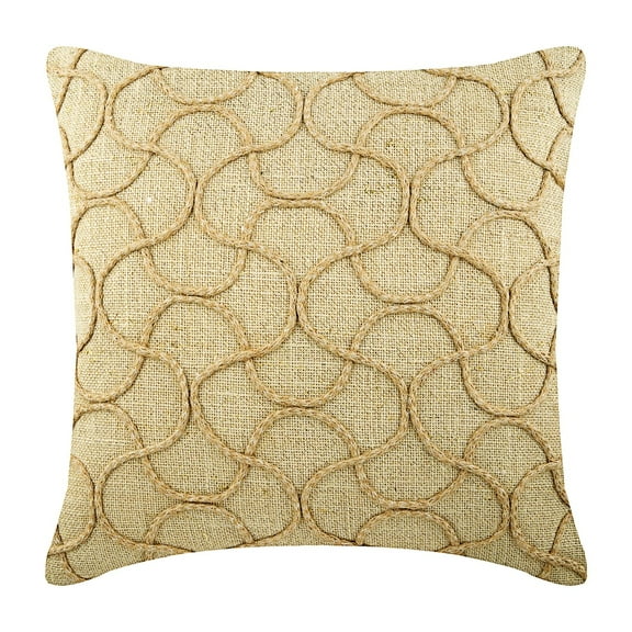The HomeCentric Cushion Covers, Decorative Beige Pillowcase&nbsp;With Zipper Pack of 2, 16x16 inch (40x40 cm) Burlap Couch&nbsp;Pillow Covers, Abstract, Halloween Decorations - The Jute Heritage
