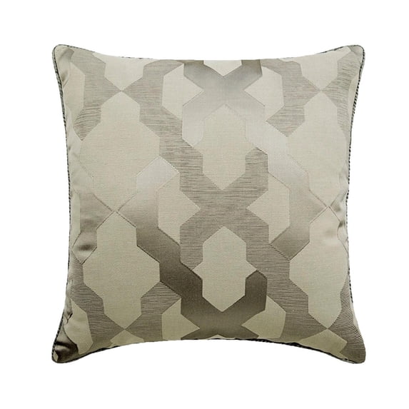 The HomeCentric Cushion Covers, Grey Silver Throw Pillow Cover, 18 x 18 Trellis Pillow Cover, Jacquard Weaveed Couch Pillow, Pillow, Grey Pillow Cover Pack of 2, 18x18 inch (45x45 cm) - Trellis Shine