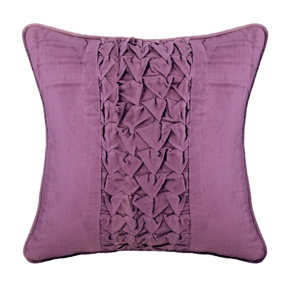 The HomeCentric Custom Cushion Cover Purple Designer Fabric Pillow Covers Pack of 2 16x16 inch (40x40 cm) Velvet Throw Pillows For Couch Solid Color Knots Checkered Decorative Pillow - Purple Love
