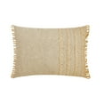 thumbnail image 1 of The HomeCentric Decorative Beige 12"x20" (30x50 cm) Lumbar Pillow Cover, Jute & Linen Lace, Jute Oblong Pillow, Solid Pattern Contemporary Style - Hadiya, 1 of 3