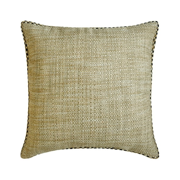The HomeCentric Decorative Beige 16"x16" (40x40 cm) Throw Pillows, Jute Lace & Moroccan Throw Pillows For Couch, Solid Pattern Contemporary Style - Jute Weave