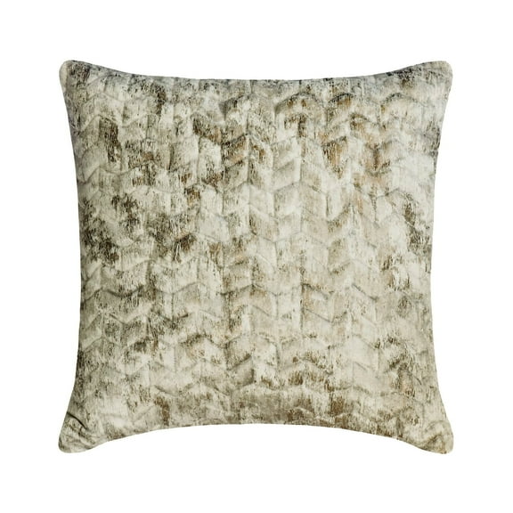 The HomeCentric Decorative Beige 18"x18" (45x45 cm) Pillow Covers, Linen Mirror Embroidery Throw Pillows For Sofa, Geometric Pattern Contemporary Style - Adrish