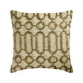 thumbnail image 1 of The HomeCentric Decorative Beige & Gold Pack of 2, 22x22 inch (55x55 cm) Throw Pillows, Linen Beaded & Sequins Throw Pillows For Couch, Geometric Pattern Modern Style Easter - Golden Curl, 1 of 3
